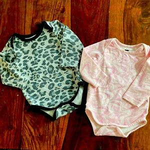 Two Monica + Andy onesies. 3-6 months